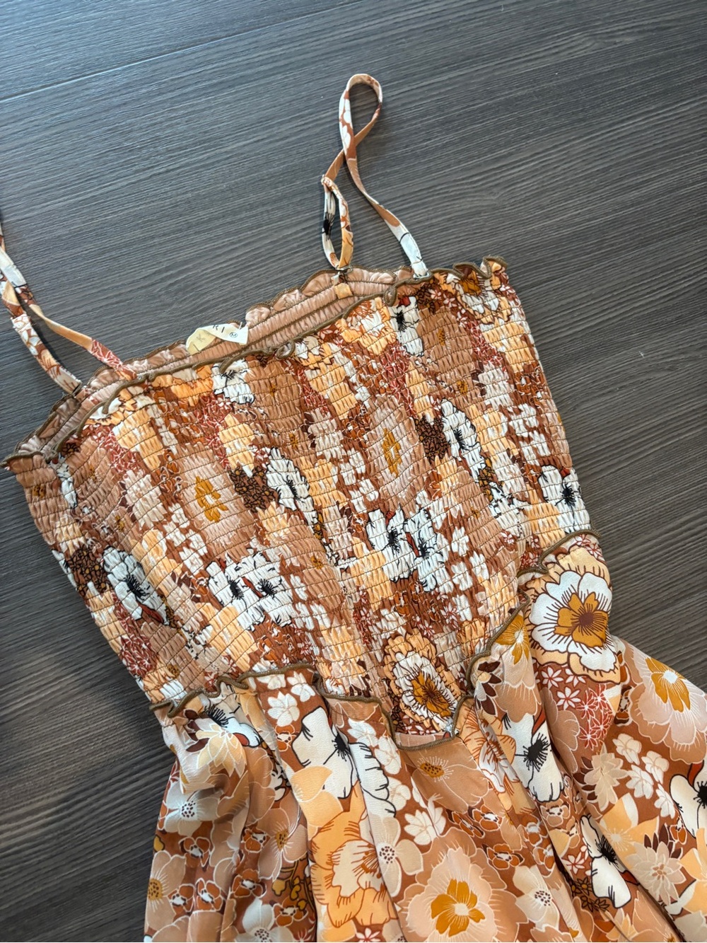 Floral One-Piece Romper in Orange and White